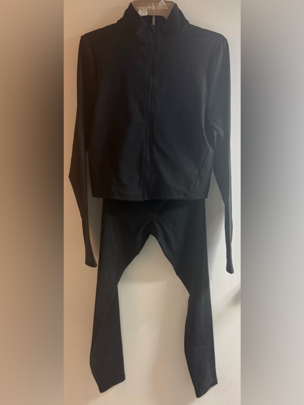 Black Women's Zip-Up Jacket & Leggings Set